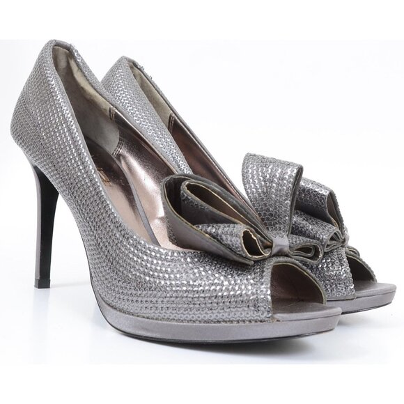 Moda Spana Women's 9M Sparkling Peep Toe Stiletto Heels Platform Formal Party - Picture 2 of 10